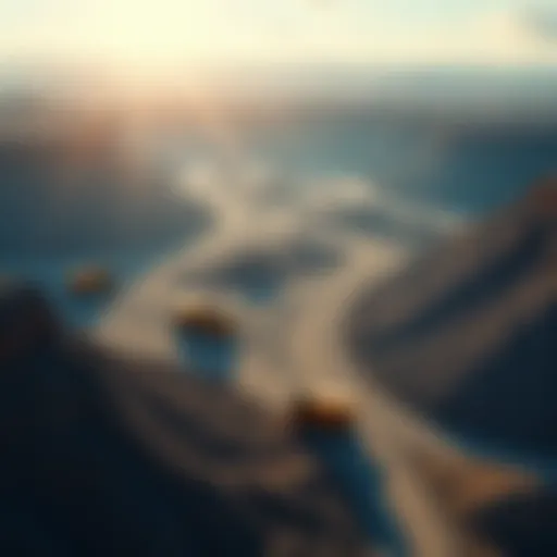 Aerial view of an expansive mining site showcasing heavy machinery