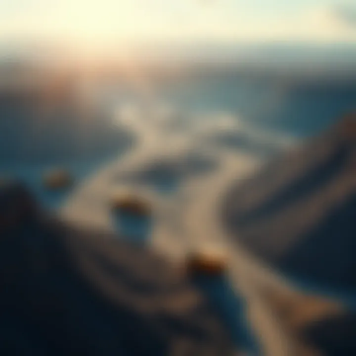 Aerial view of an expansive mining site showcasing heavy machinery