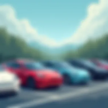 Diverse Electric Car Models Diverse electric car models on display