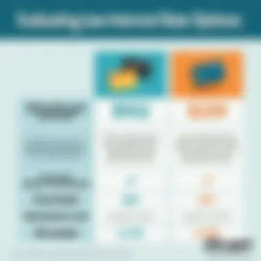 Evaluating Low Interest Rate Options A graphic showing low interest rates compared across different credit card offers, emphasizing informed decision-making.