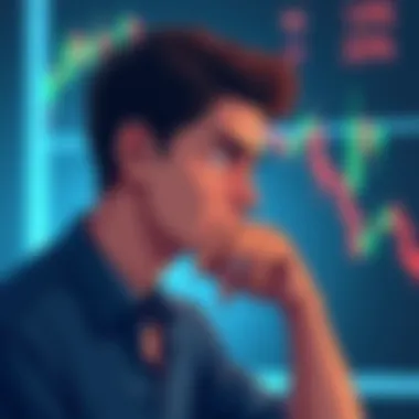 Emotional stress in trading represented by a person deep in thought