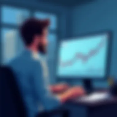 Trader Analyzing Market Charts A trader analyzing charts on a computer
